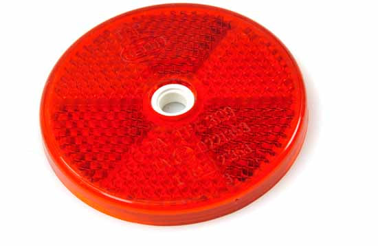 Reflex Röd Rund Ø60mm, Fästhål Ø6mm - Bilupplysningen
