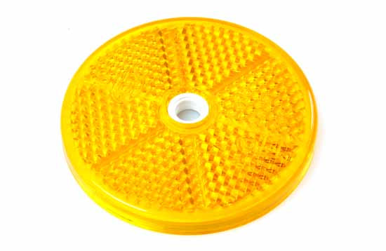 Reflex Gul Rund Ø60mm, Fästhål Ø6mm - Bilupplysningen