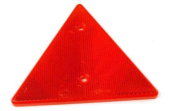 Reflex Röd Triangel 136x156mm, Fästhål Ø6mm - Bilupplysningen