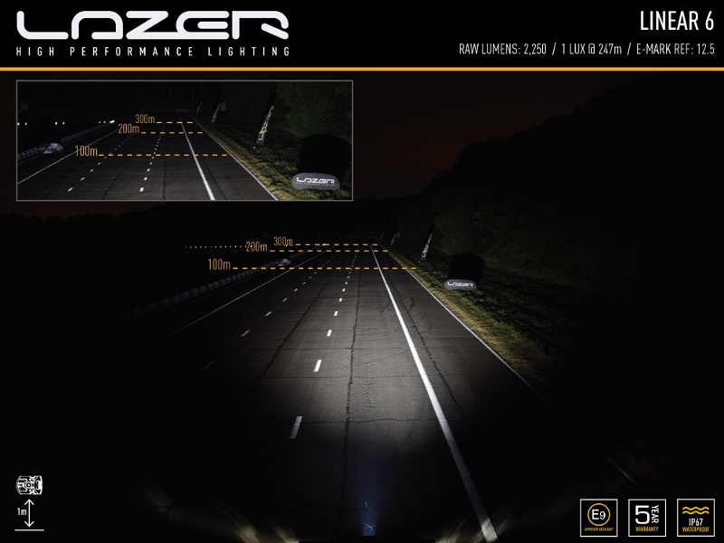 Lazer Linear 6 Standard 2250 lm LED-ramp – E-märkt & kompakt extraljus - Bilupplysningen