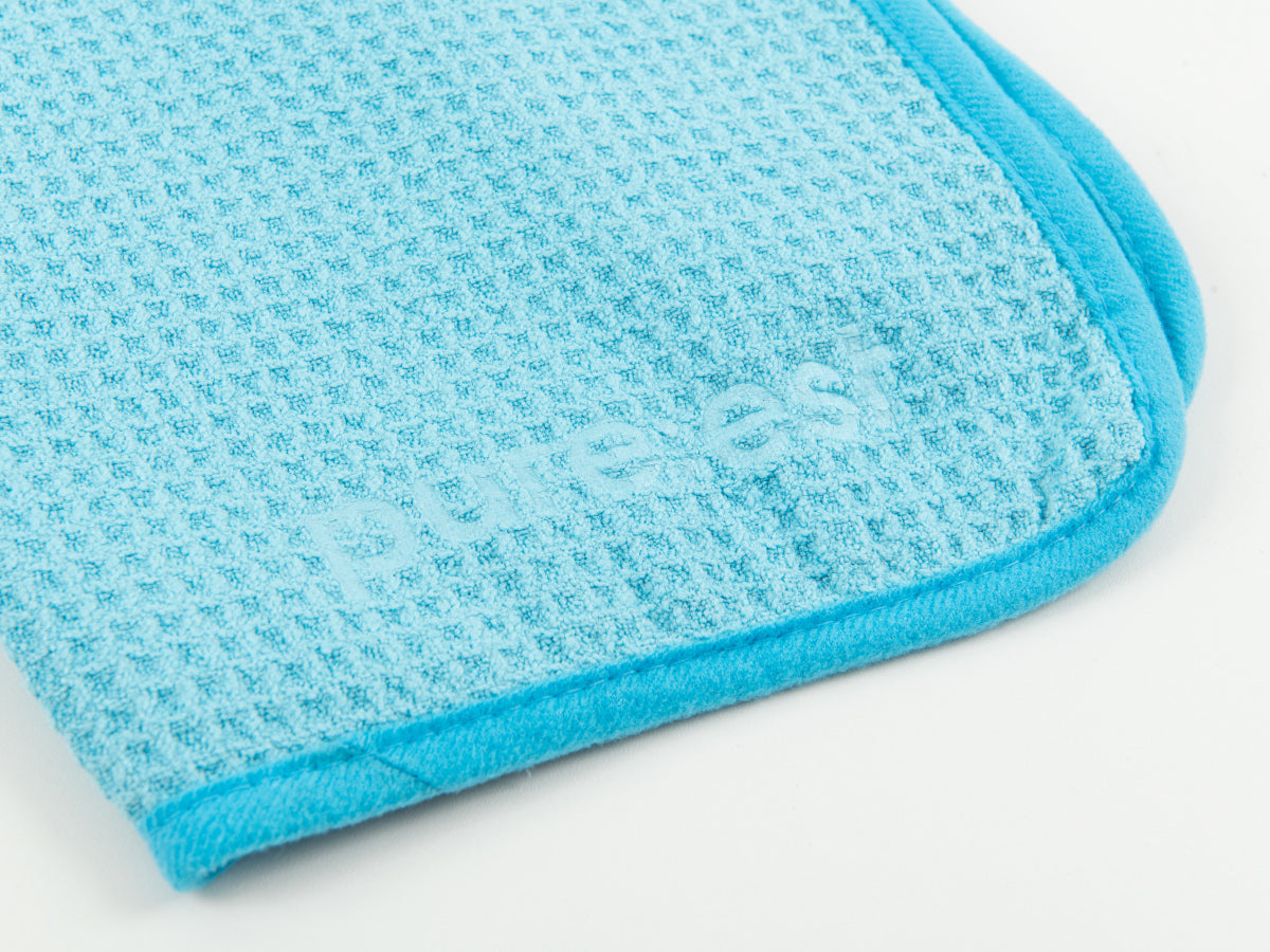 pureest Waffle Weave glasputsduk – Ljusblå 40x40 cm - Bilupplysningen