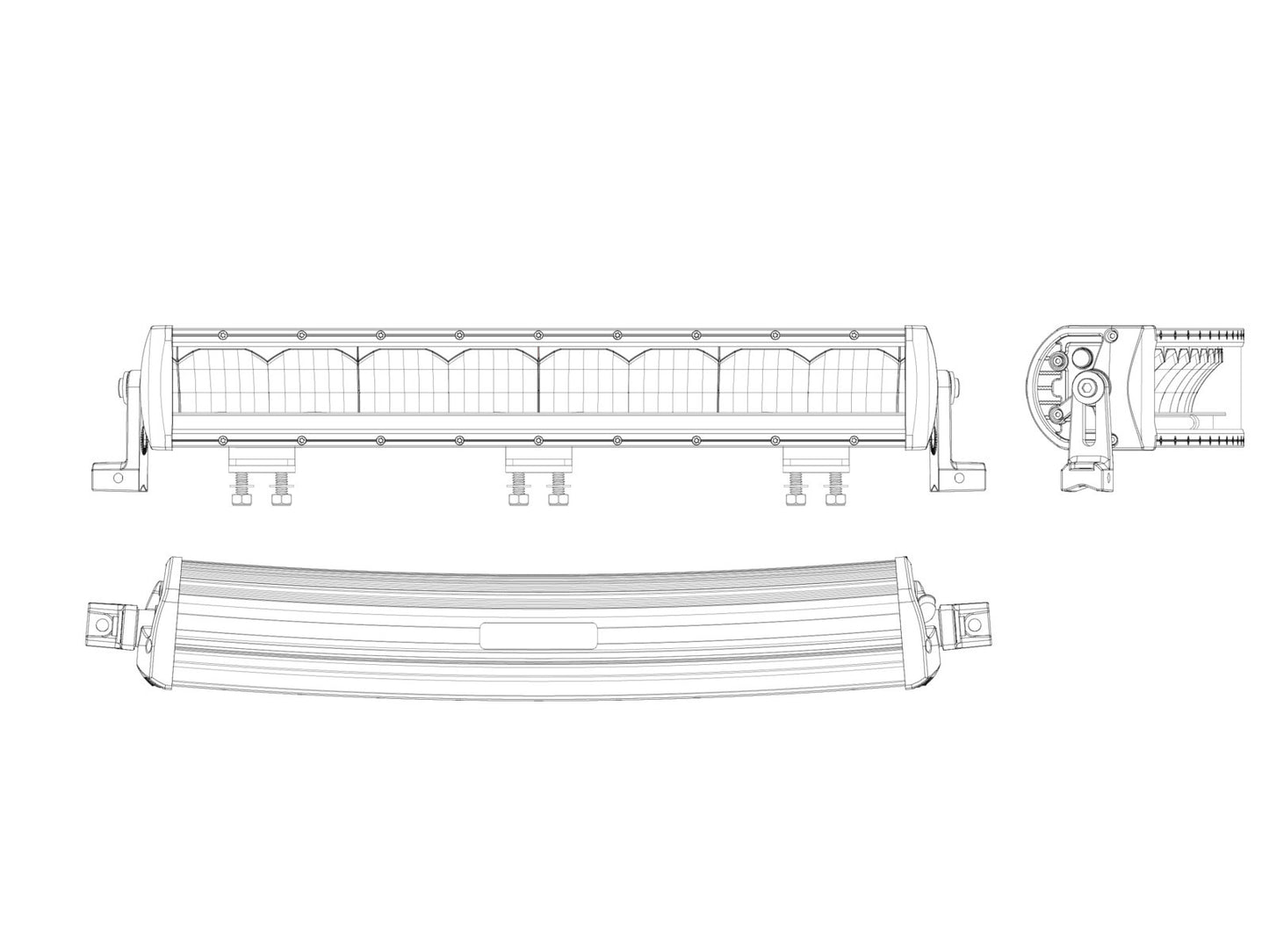 Viklight Ramer 8600 lm Extraljus LED-ramp 22” – Böjd design & dubbla fästen - Bilupplysningen