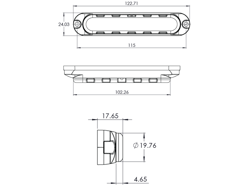 Redtronic Gecko 6 LED Blixtljus Orange – Liggande montage, IP69K - Bilupplysningen