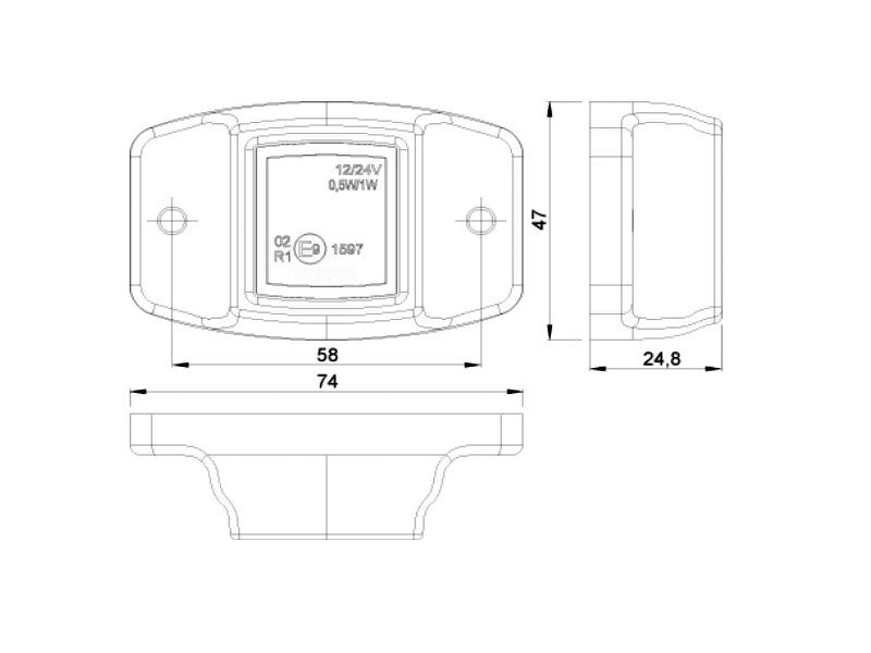 Delta LED Breddmarkeringslykta Röd - Bilupplysningen