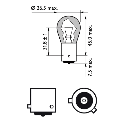 BAU15S Orange 10W halogen 12V - Bilupplysningen