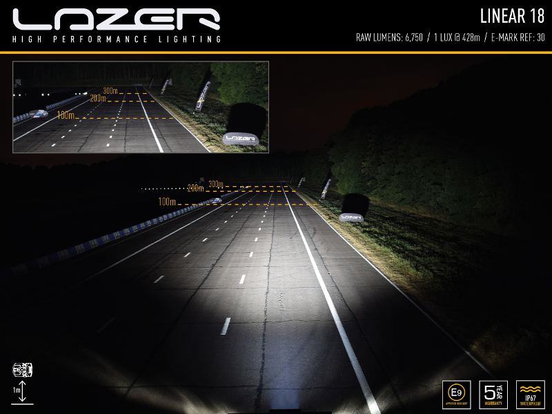 Lazer Linear 18 LED-ramp – 6750 lm, 428 m, E-märkt & lågprofil - Bilupplysningen
