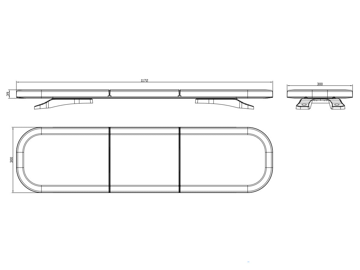 Viklight Spark LED-blixtljusramp 117 cm, ECE R65, 12/24V, IP67 - Bilupplysningen