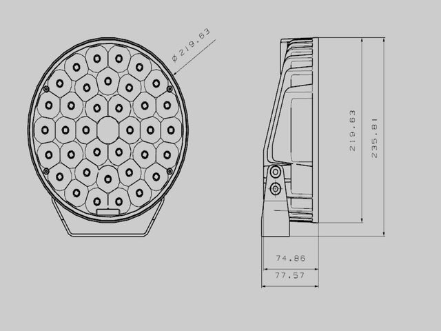 Viklight Birka 180W LED Auxiliary Light 11,520 lm – Round combo light pattern with 465 m range