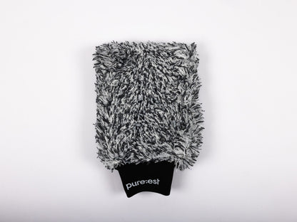 Pureest Tvätthandske Mikrofiber – Svart/Vit för skonsam biltvätt