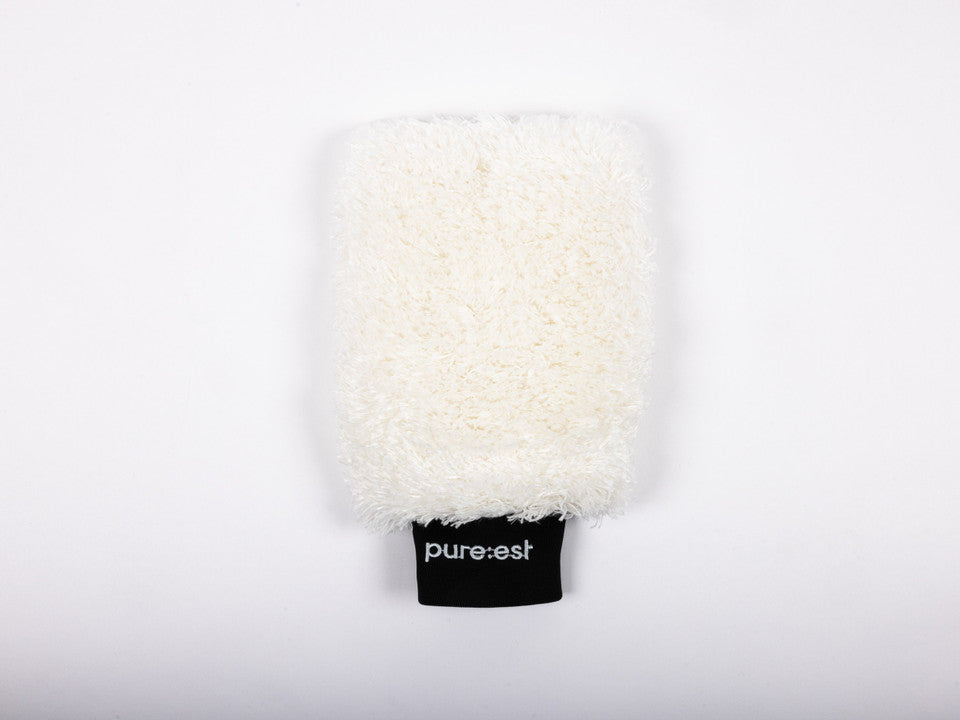 Pureest Tvätthandske Mikrofiber – Vit, skonsam & återanvändbar