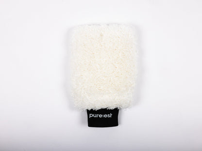 Pureest Tvätthandske Mikrofiber – Vit, skonsam & återanvändbar