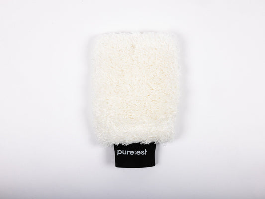 Pureest Tvätthandske Mikrofiber – Vit, skonsam & återanvändbar