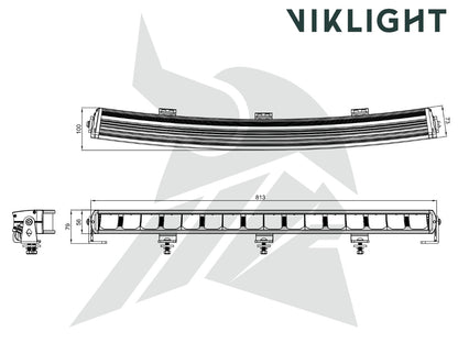 Viklight Tellus 30" 160W curved LED-ramp – E-märkt extraljus för pickup & transportbil - Bilupplysningen